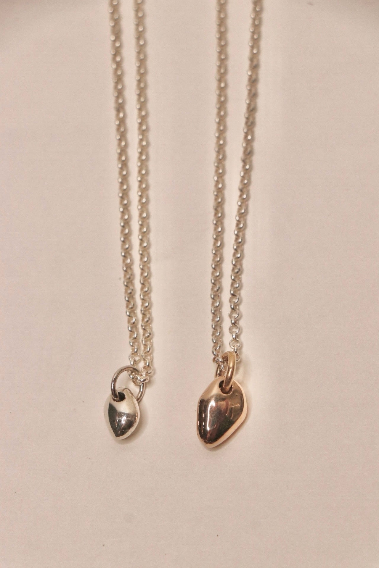 Modern Sculptural Solid 9k Gold & Sterling Silver Seedlings Necklace