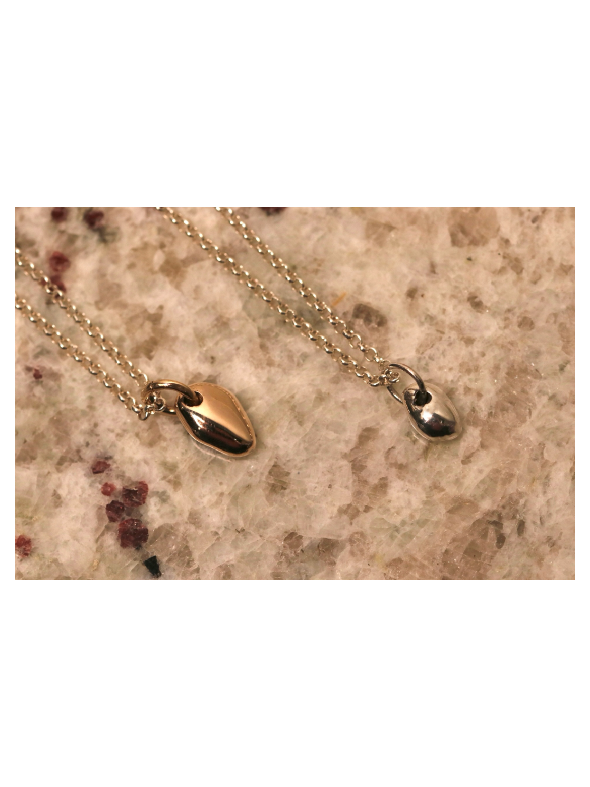 Modern Sculptural Solid 9k Gold & Sterling Silver Seedlings Necklace