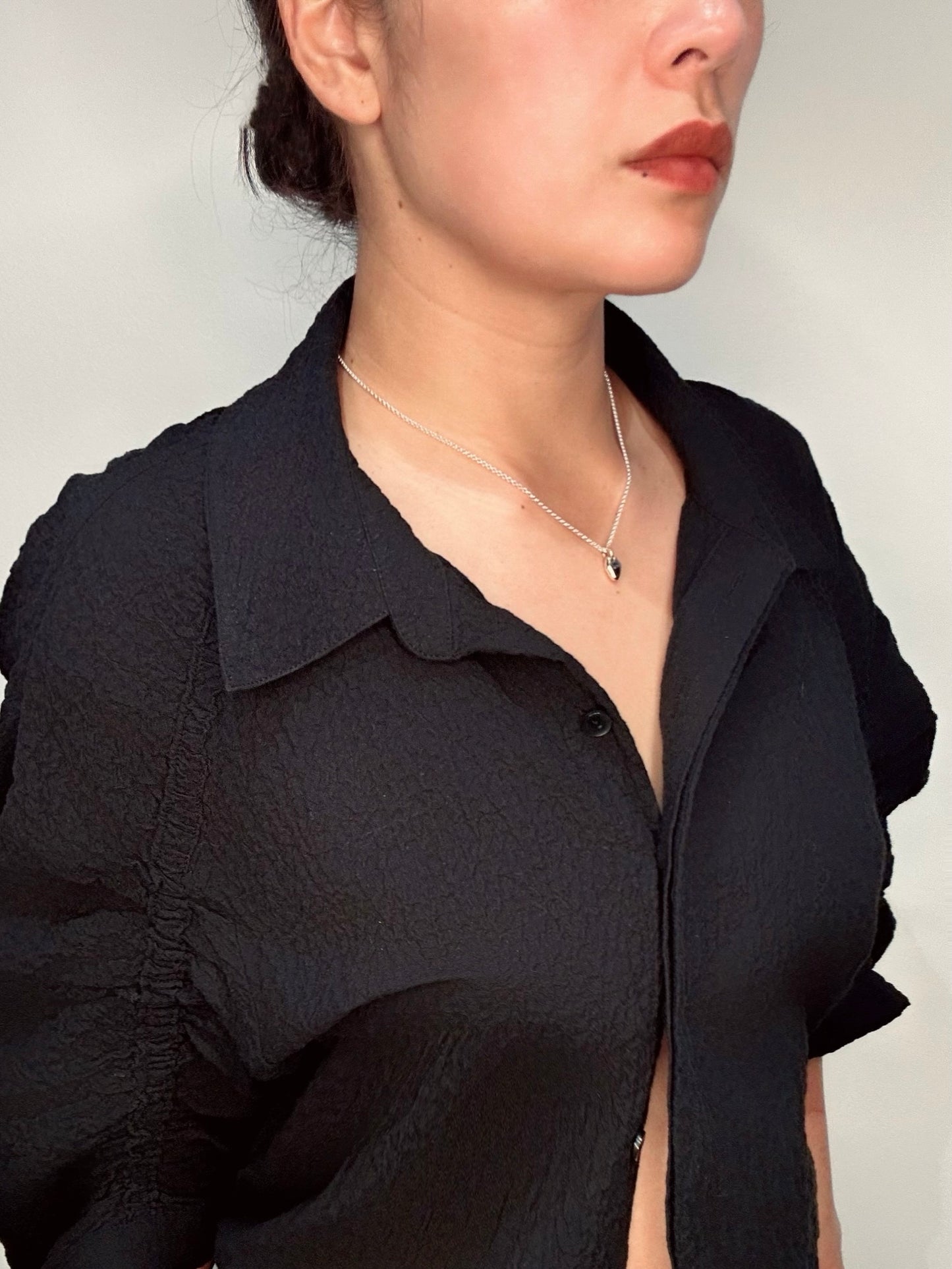 Modern Sculptural Solid 9k Gold & Sterling Silver Seedlings Necklace